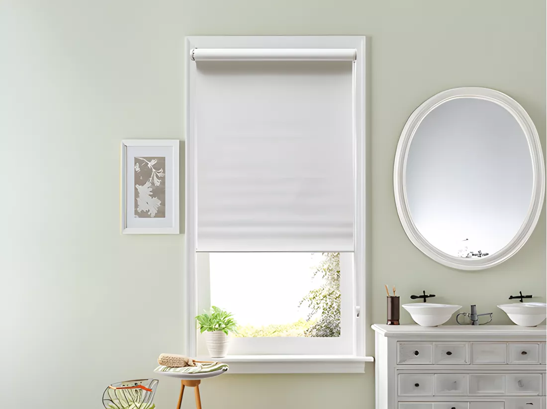 Store enrouleur occultant en polyester - 60 x 180 cm - Blanc - MARRILA