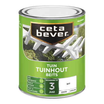 CetaBever Tuinhoutbeits zijdeglans dekkend wit 750 ml