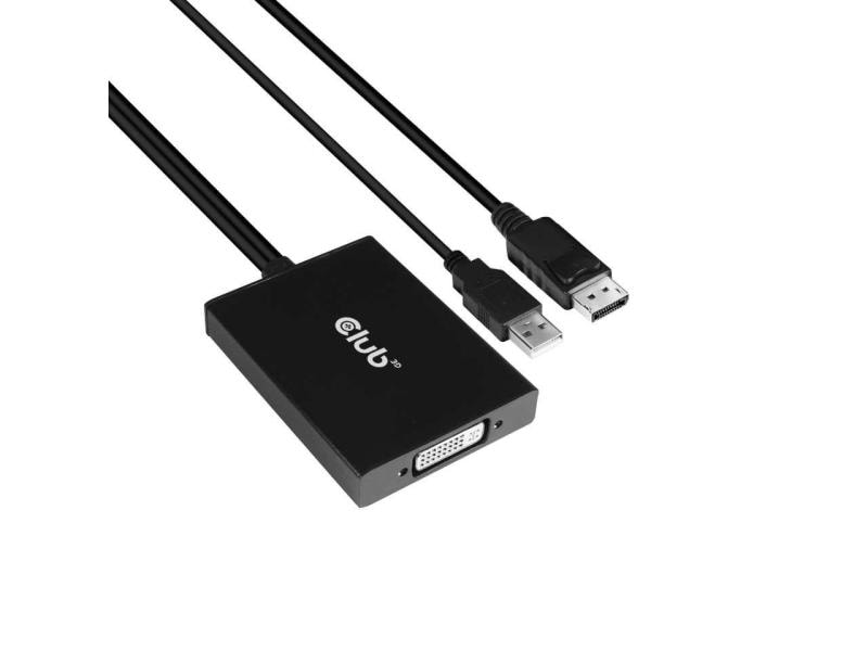 Club 3D Adapter DisplayPort - DVI-I Aktiv Aktiver Adapter, DisplayPort auf Dual Link DVI-I
