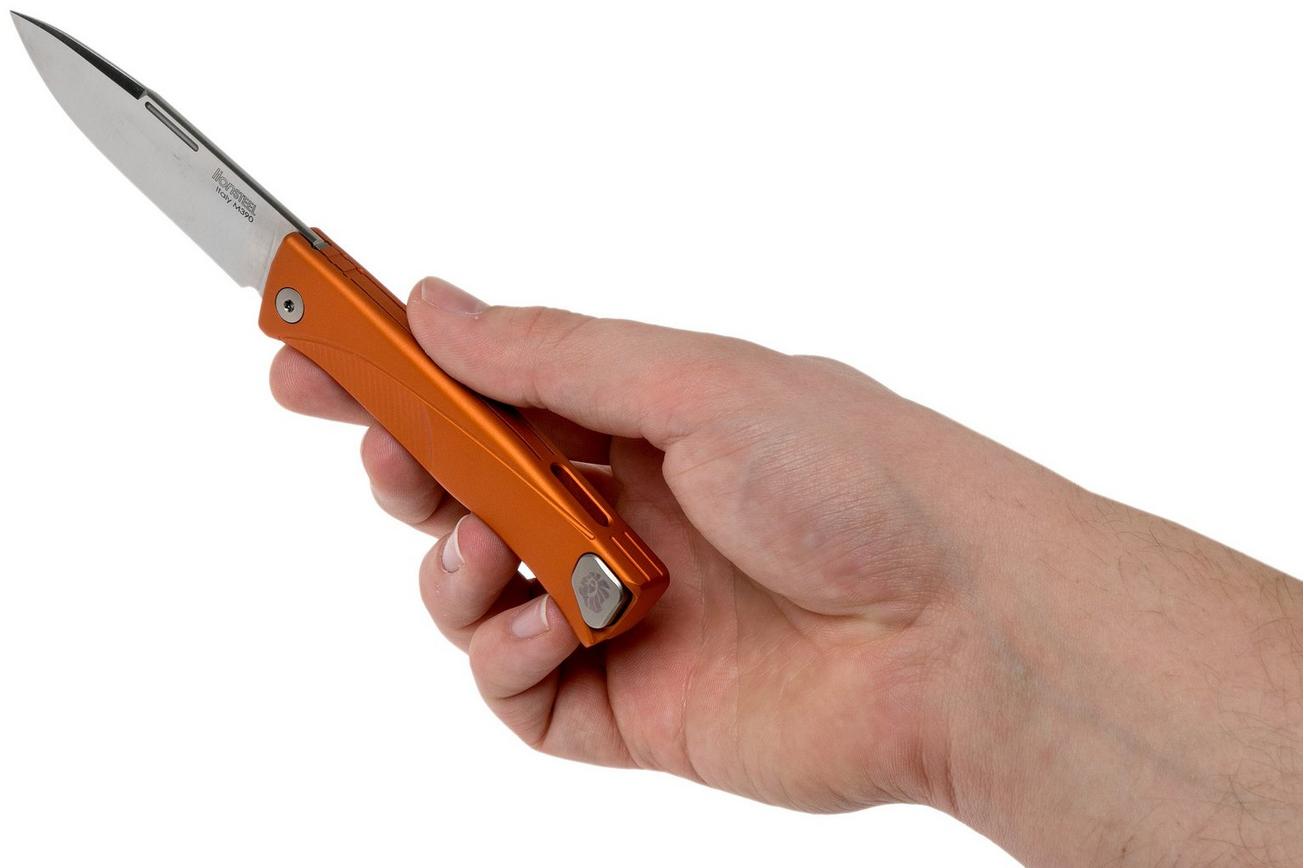 LionSteel Thrill orange aluminum integral slipjoint zakmes