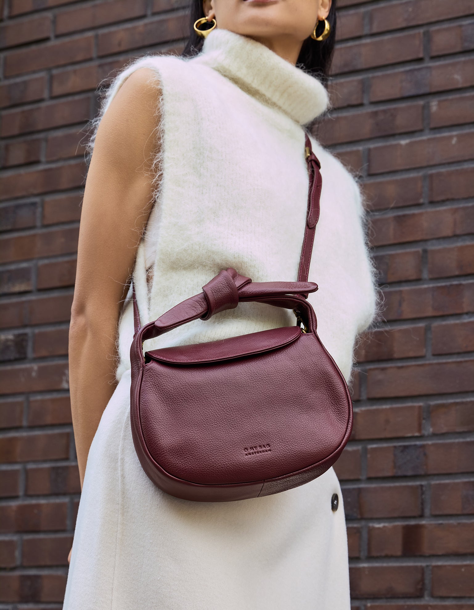 Coco Croissant - Dark Cherry Soft Grain Leather
