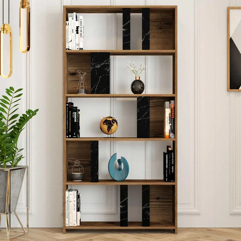 Emob Boekenplank Woody Fashion - 90 x 20 x 180 cm - Black Walnut