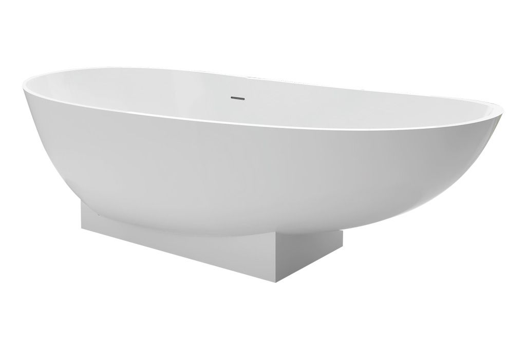 Best Design Earth solid surface vrijstaand bad 180x84x56cm mat wit