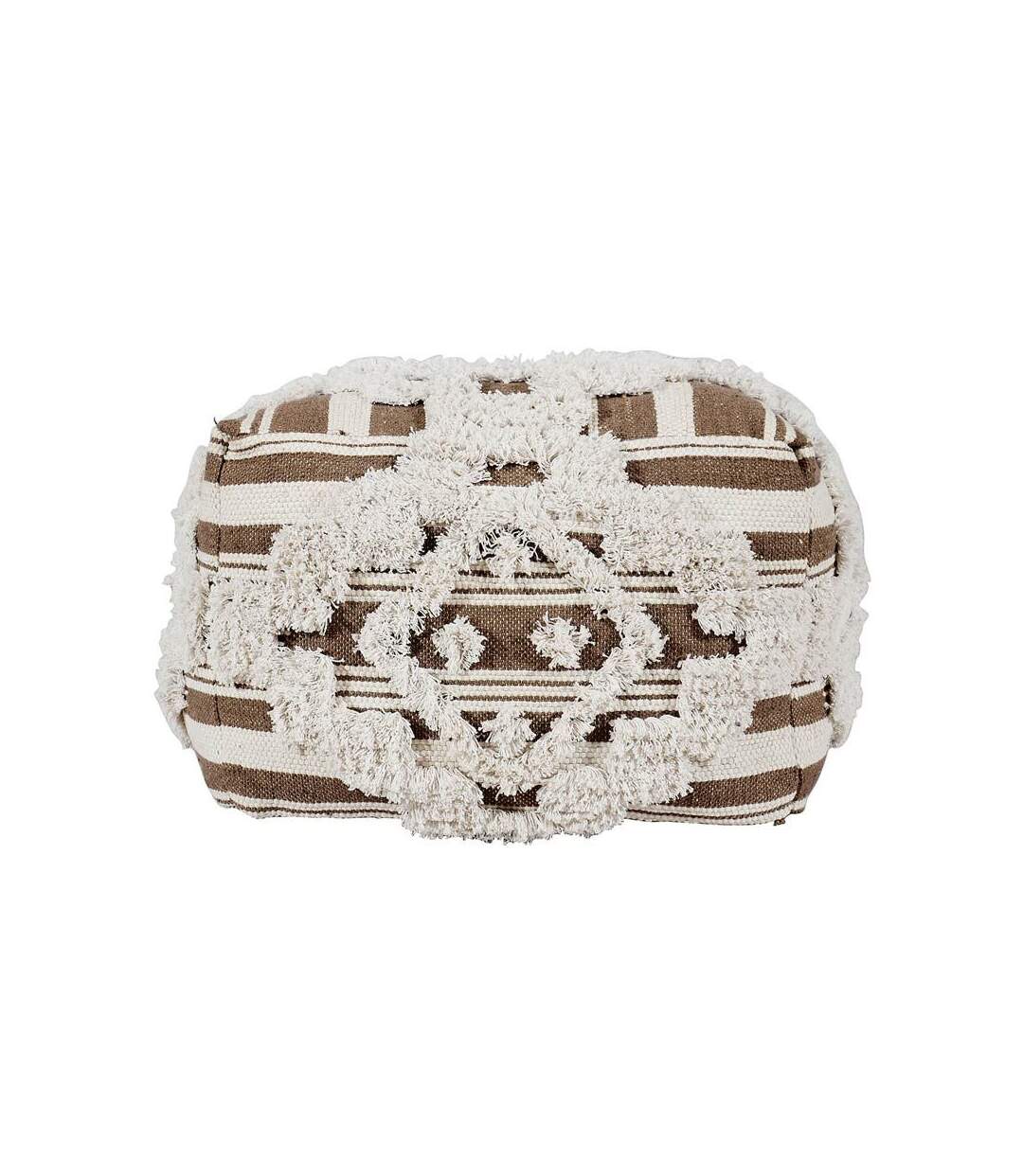 Paris Prix - Pouf En Tissu Macramé tougan 60cm Marron