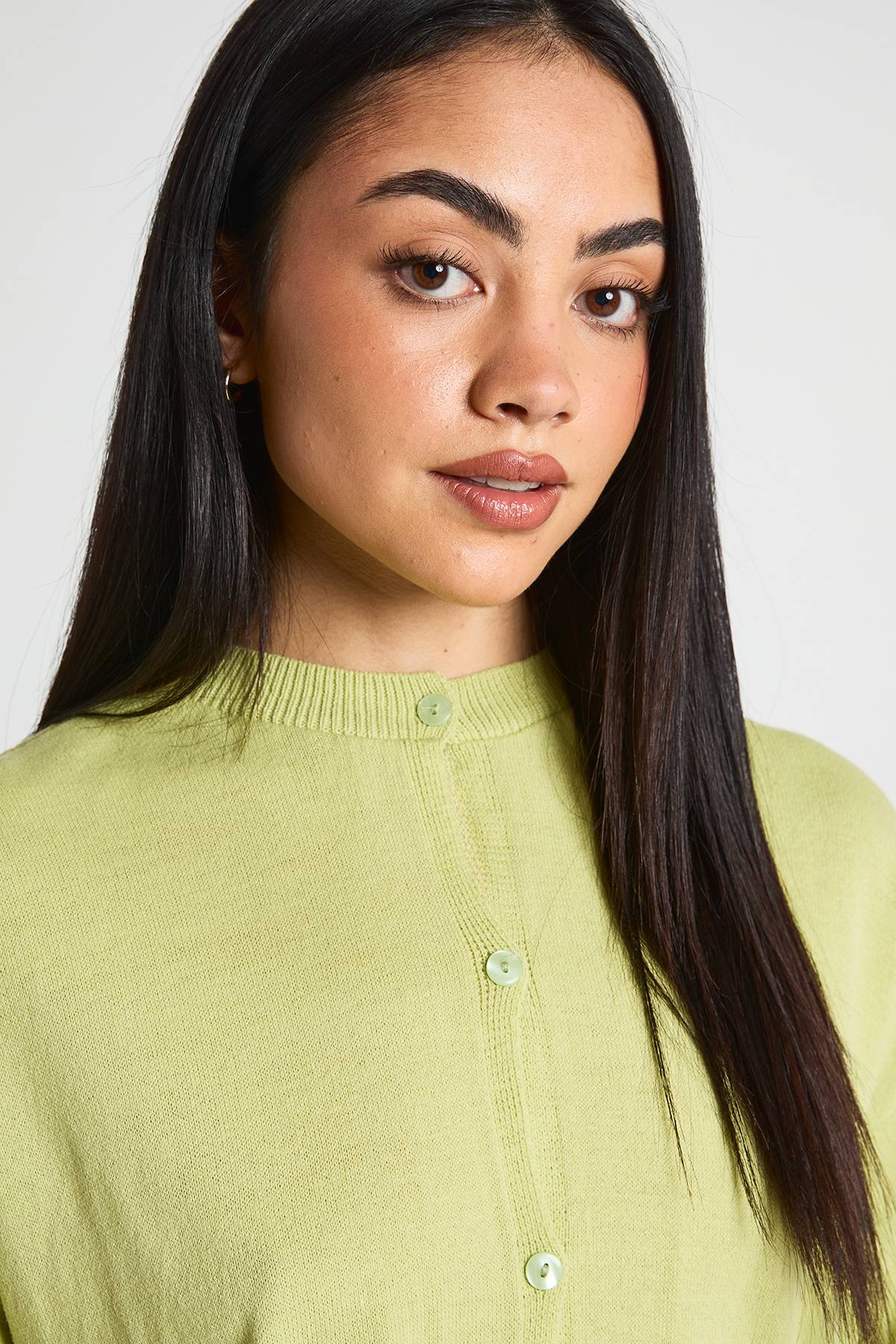 boohoo Cardigan Col Rond À Boutons