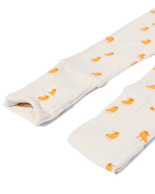 legging évolutif bambou côtelé pour nouveau-né  blanc cassé