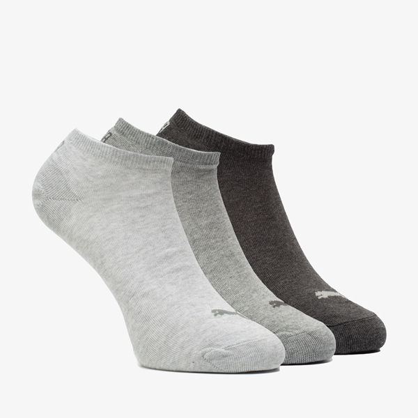 3 paar Puma sneakersokken grijs