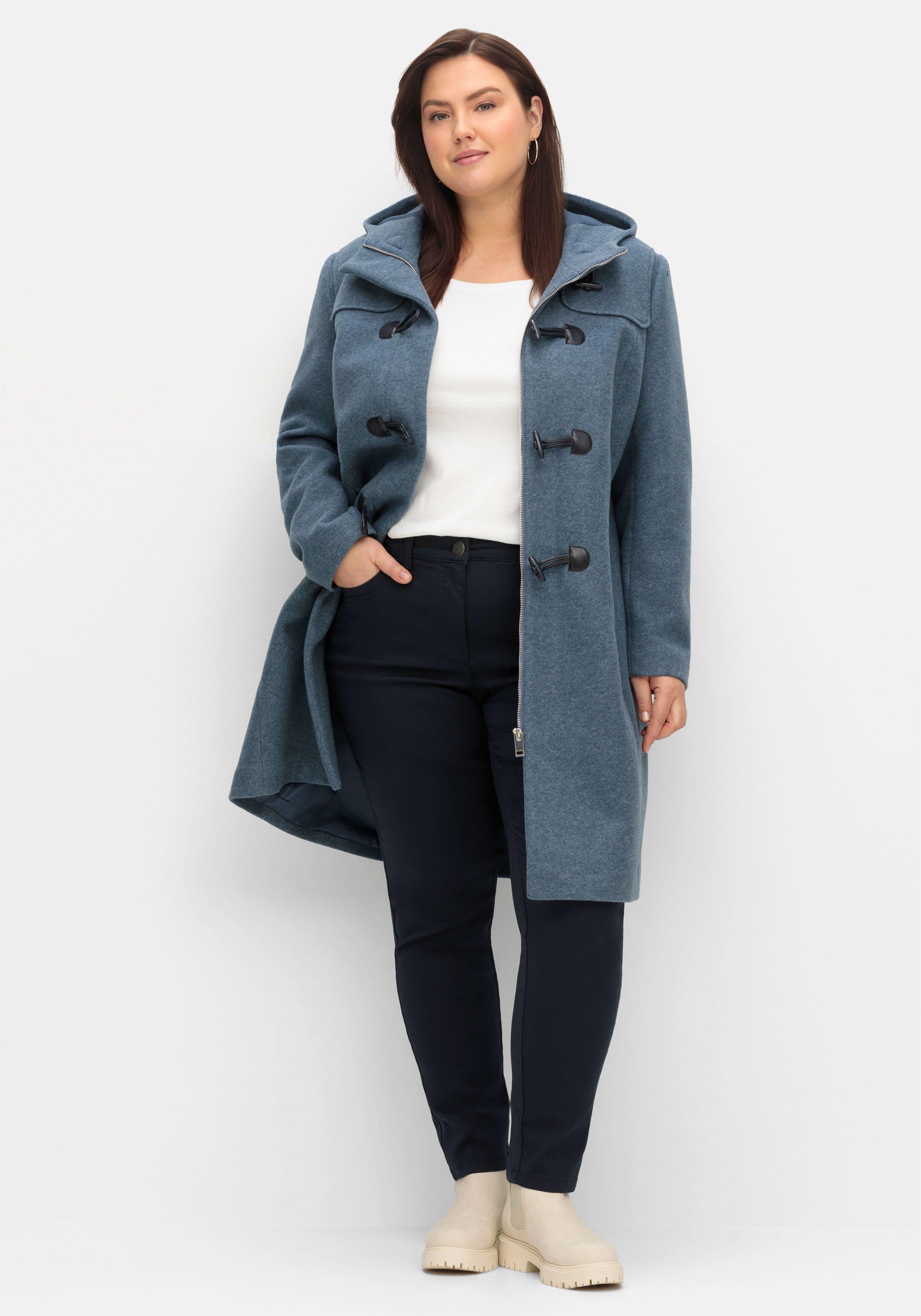 Schmale Twillhose im 5-Pocket-Stil, mit Ziernähten