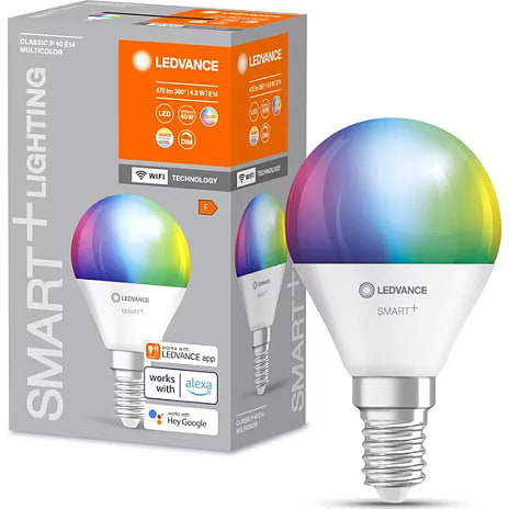 Ledvance smart+ kronepære 4,9W - multifarvet lys