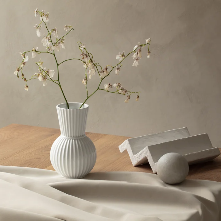 Lyngby Porcelæn - Lyngby Tura Vase, H 14,5 cm, weiss