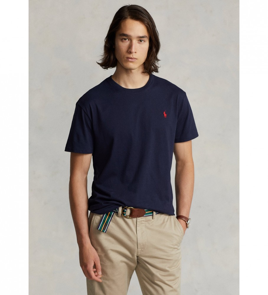 Camiseta Ralph Lauren de algodão SSCNM2 azul marinho
