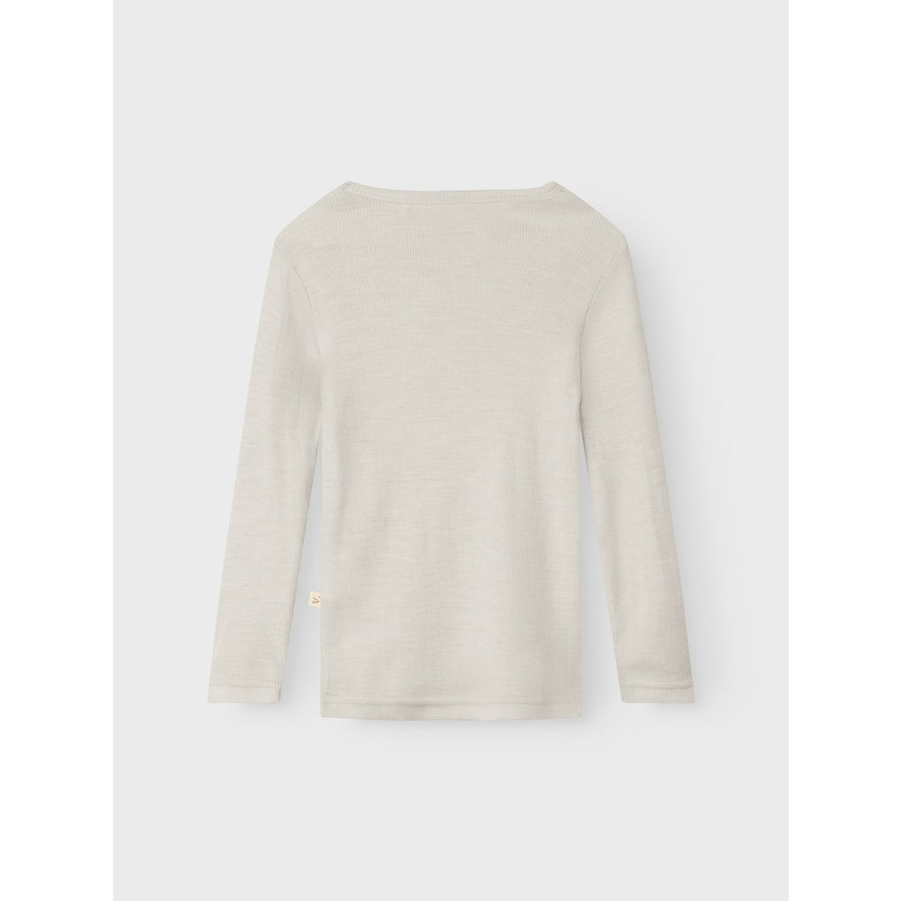Køb Lil'Atelier Turtledove Melange Nmnnalu Rib Wo/Mo Ls Slim Top Lil