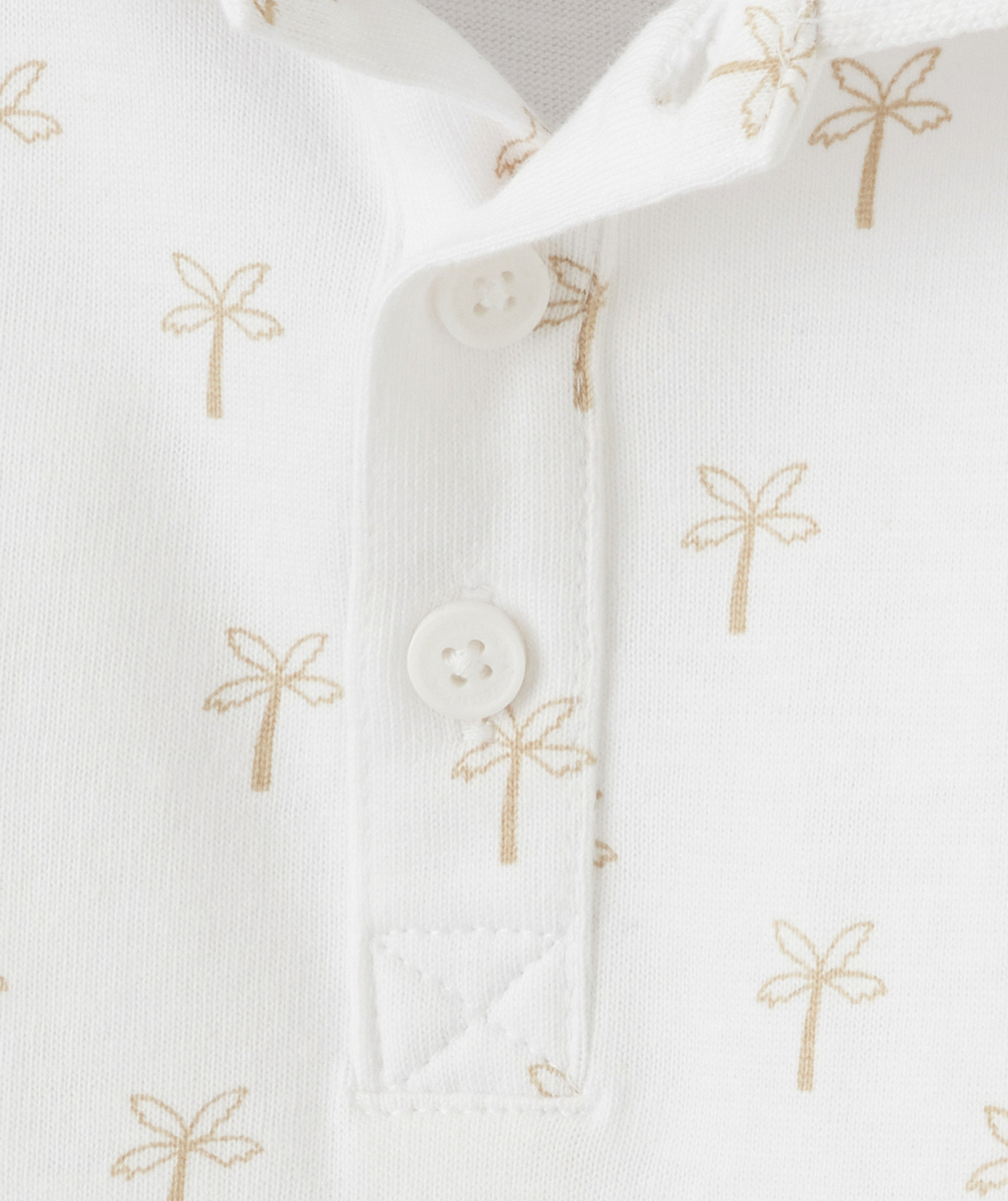 polo manches courtes bébé garçon en coton bio imprimé palmiers