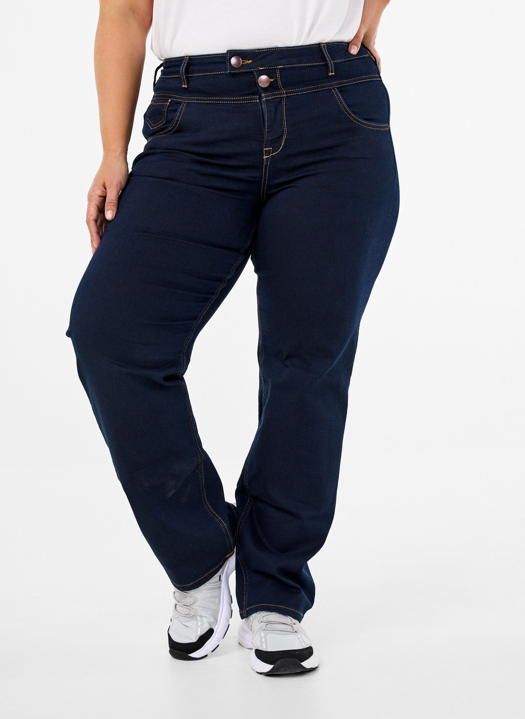 Regular fit Gemma jeans med høj talje