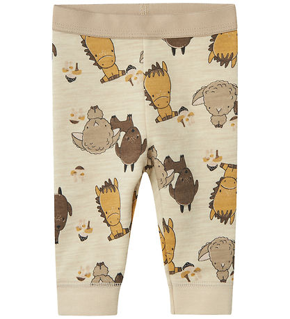Name It Leggings - Wolle/Baumwolle - NbnWup - Peyote Melange/AOP