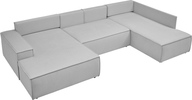GOODproduct Wohnlandschaft »FINNLEY, U-Form XXL 329 cm, Schlafsofa, Schlaffunktion m. Bettkasten« verfügbar in den Stoffqualitäten Bouclé, Struktur fein und Mega Cord