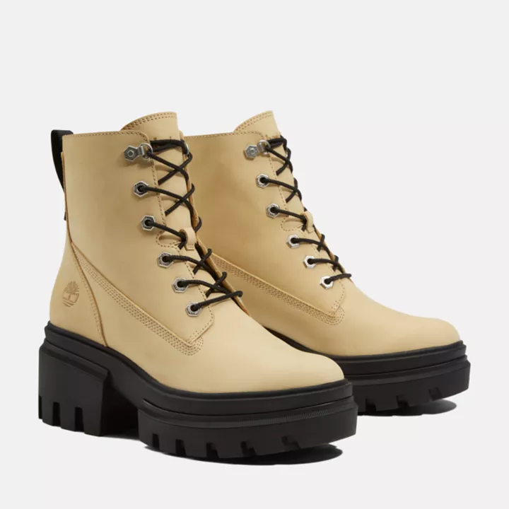Bota feminina Everleigh de 15 cm (6 polegadas) na cor amarelo claro.