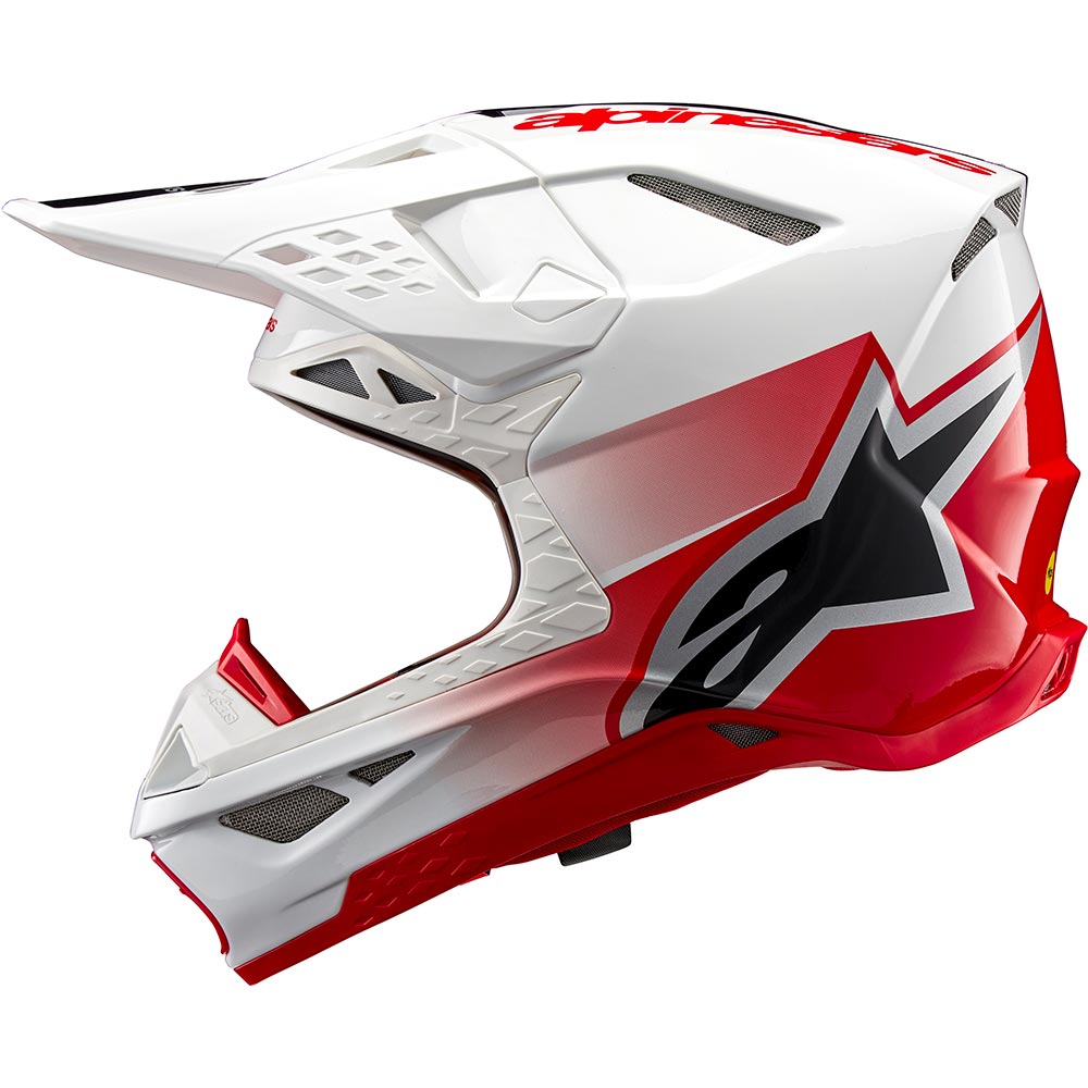 Alpinestars - Casque Supertech S-M10 Unite Blanc / Rouge / Brillant