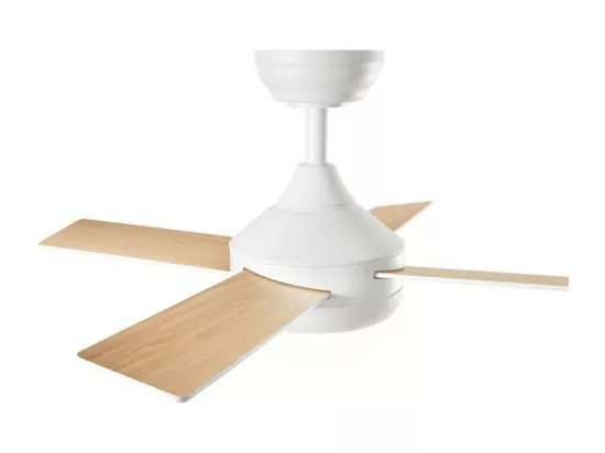 Ventilateur Crux+ en métal peint blanc mat 18w LED 7163 B CT Moteur DC