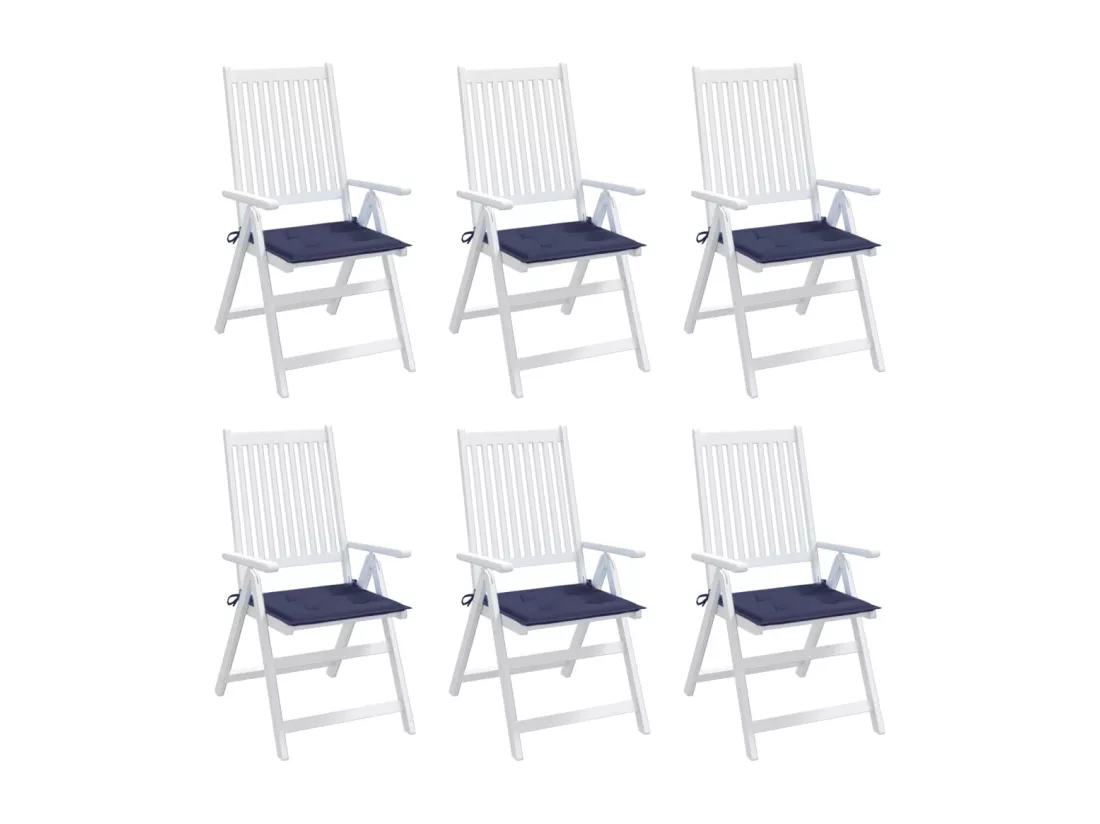 Coussins de palette 6 pièces bleu marine 50x50x3 cm tissu oxford