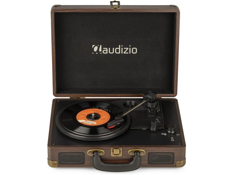 Audizio Plattenspieler RP114 Dunkelbraun Stilvoller Plattenspieler im Kofferdesign