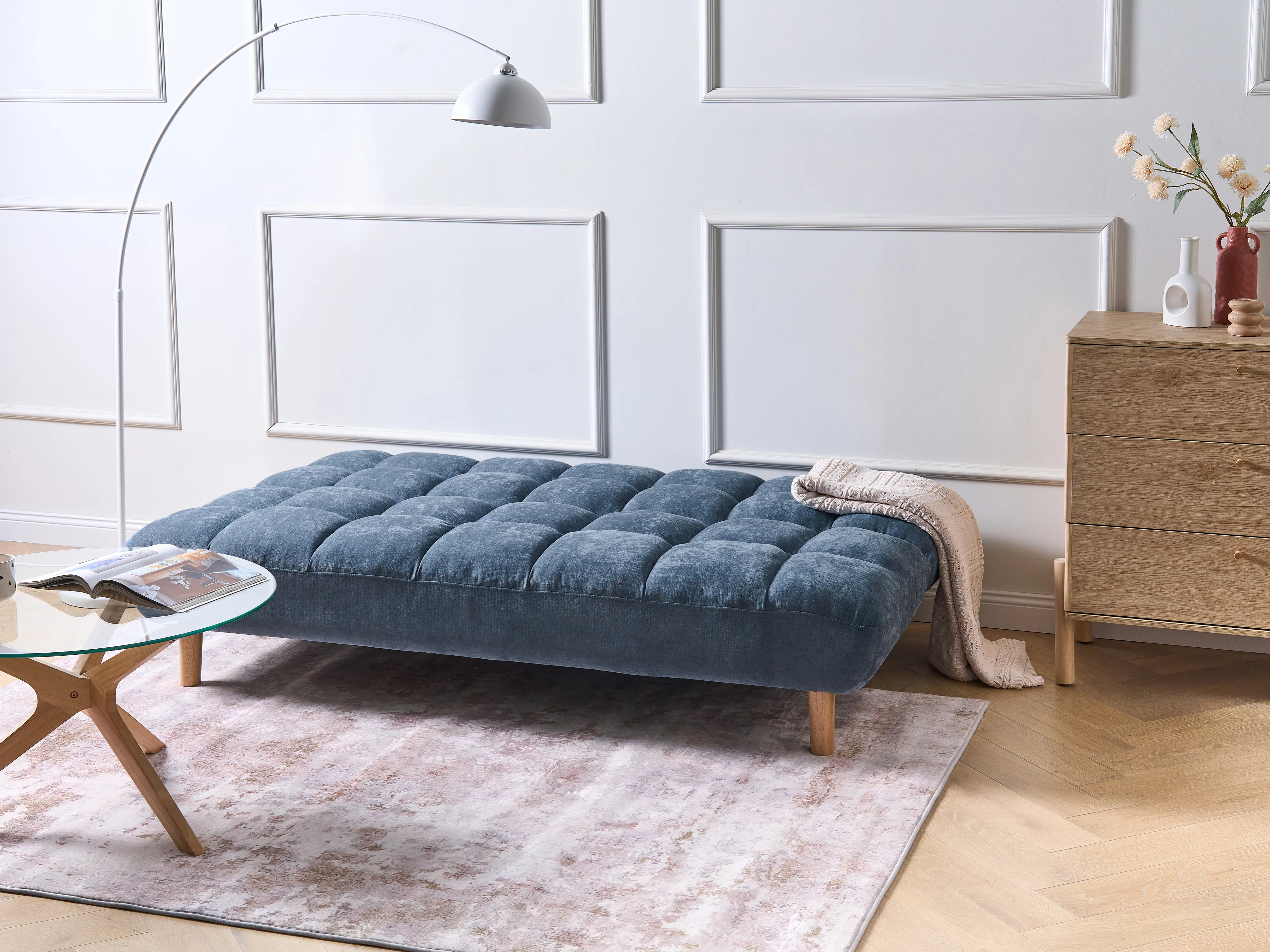 Slaapbank 2-zits RISOR Stof Blauw