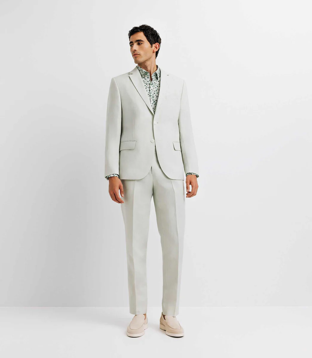 Veste ville 100% lin vert eau