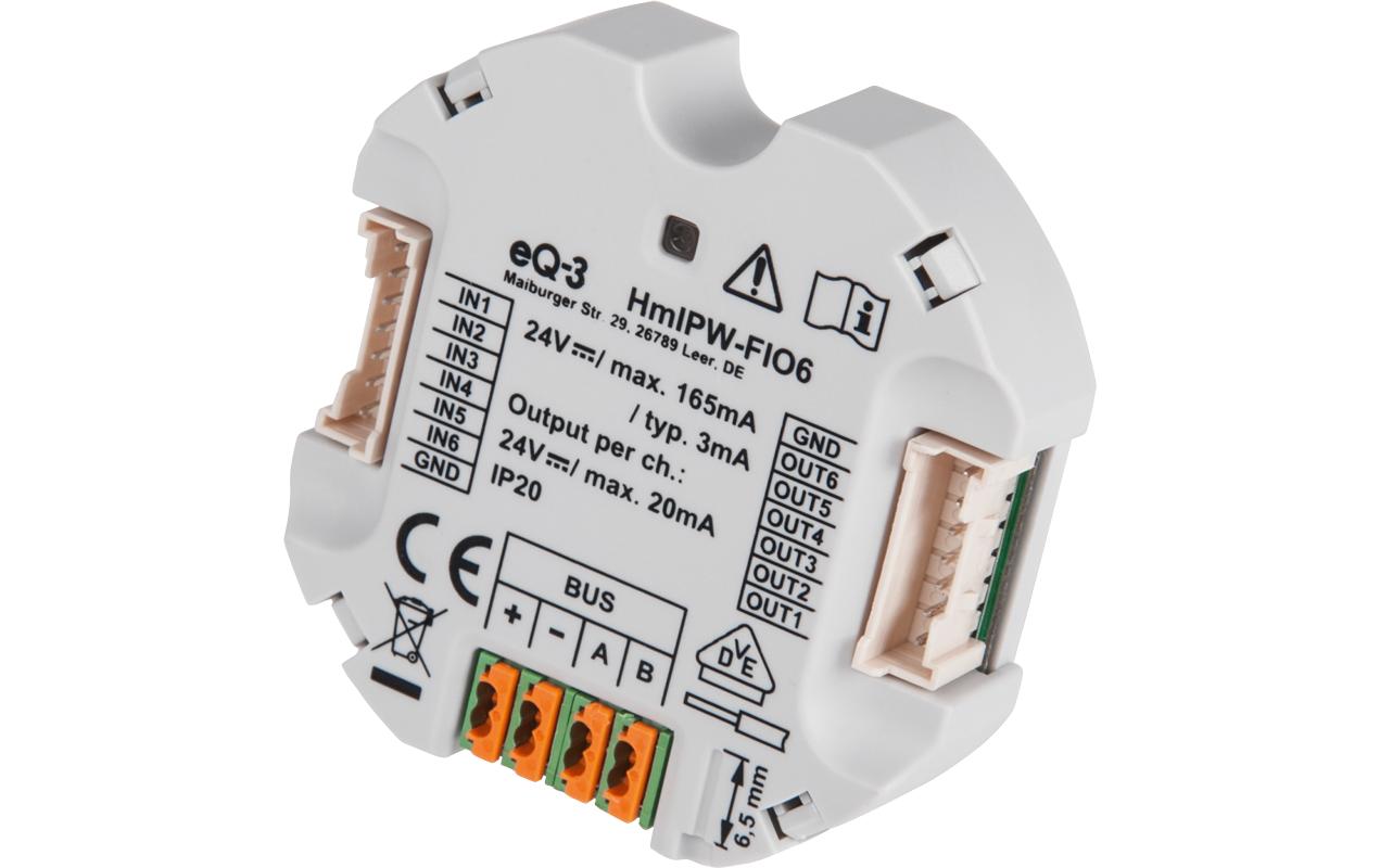 Smart Home Wired IO Modul Unterputz<br>Verbindung von Taster-Eingängen und LED-Ausgängen mit dem Homematic IP Wired-System – HmIPW-FIO6