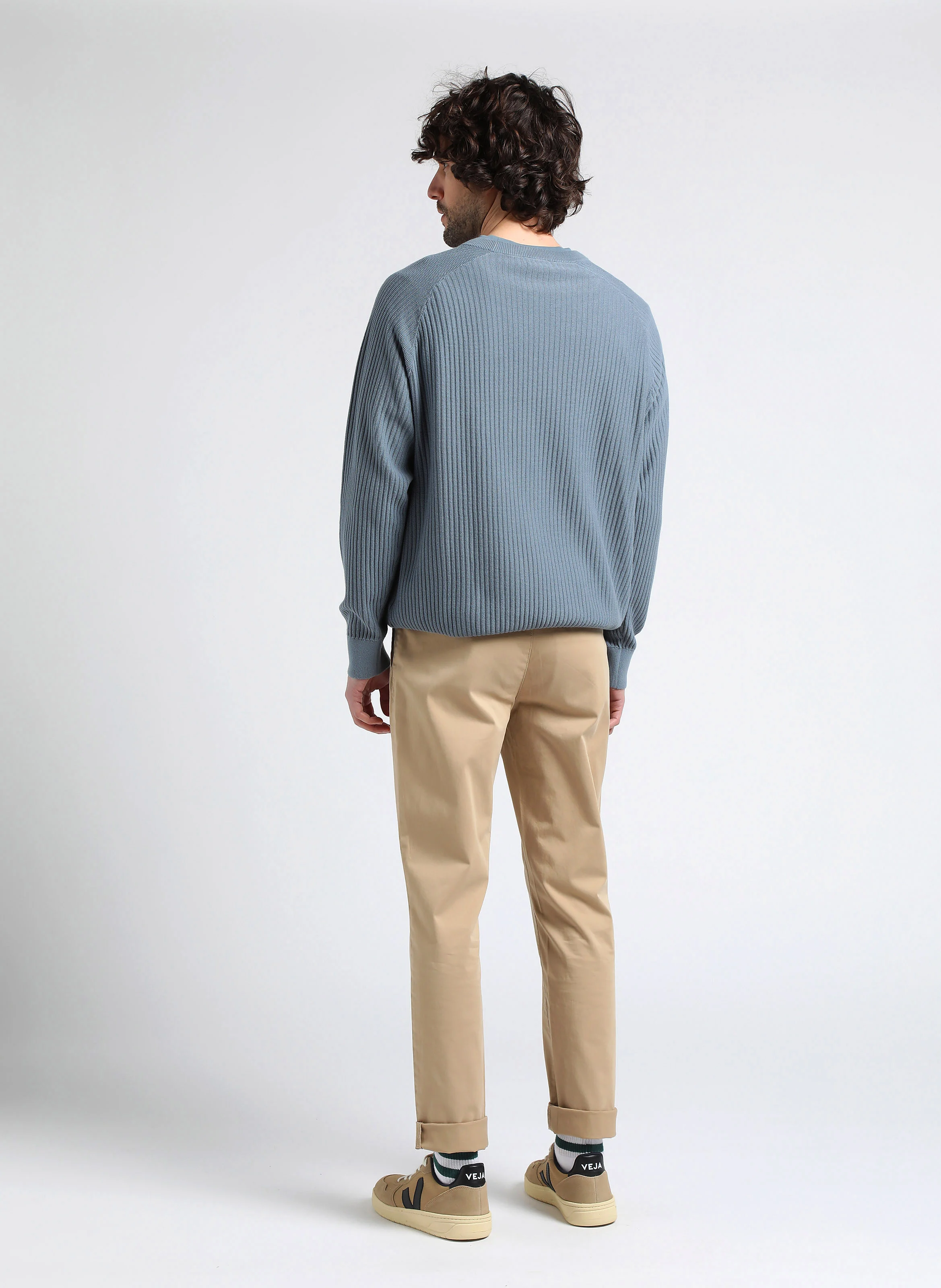Pull col rond en coton bio| Gris