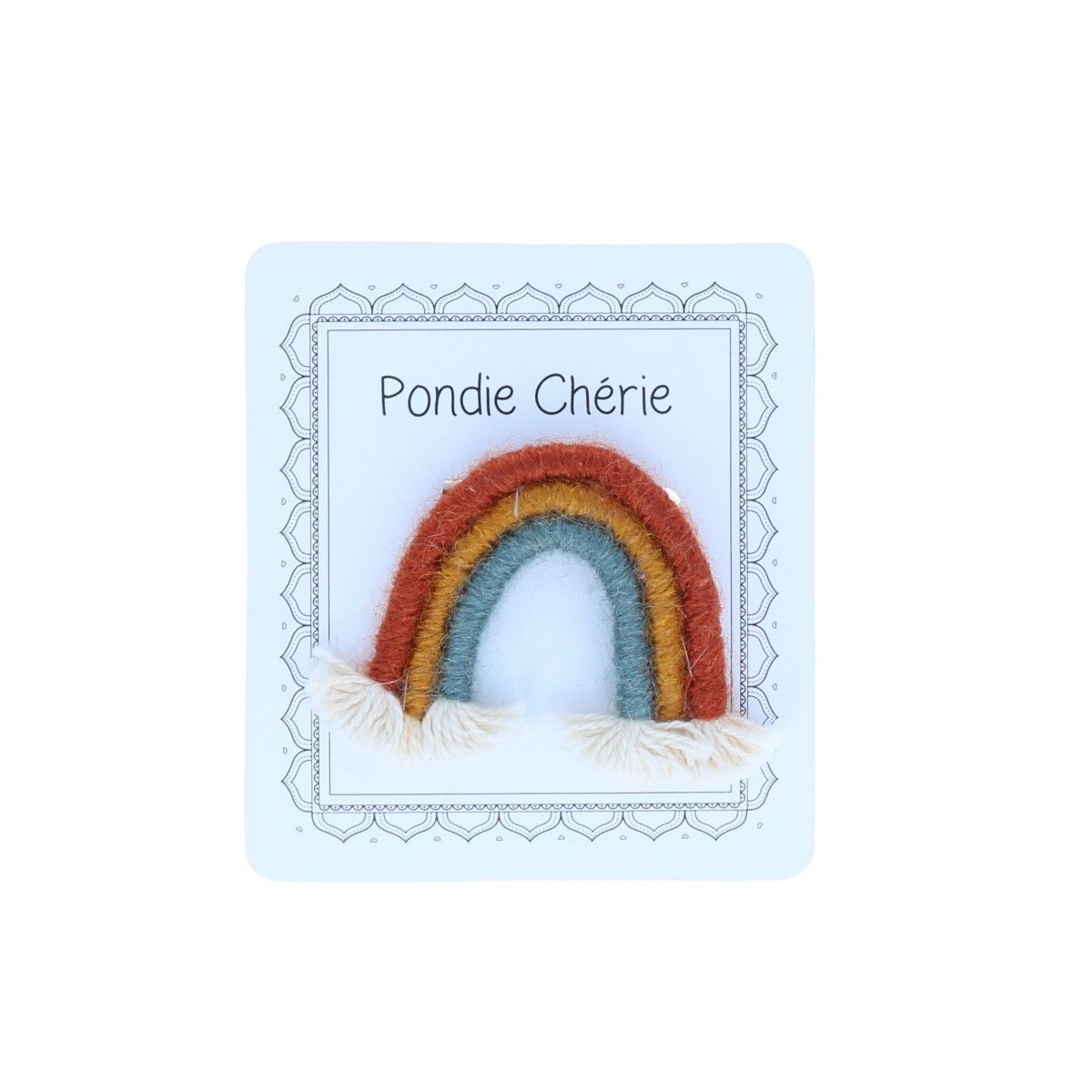 Broche arc-en-ciel brique moutarde Pondie Chérie
