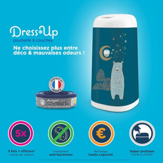 Poubelle à couches Dress Up laquée   Blanc        de               Angelcare