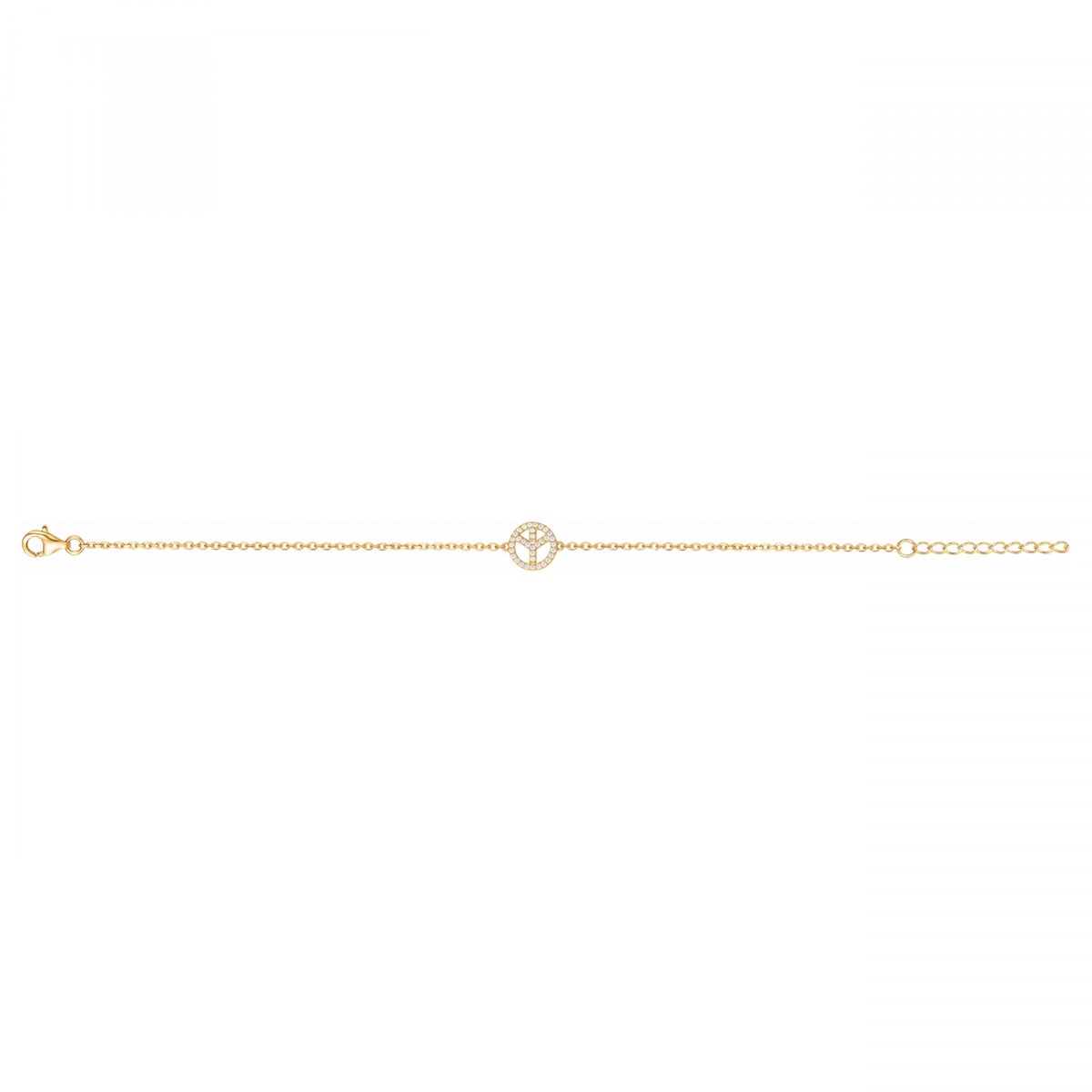 Bracelet souple en Plaqué Or avec oxyde de zirconium blanc