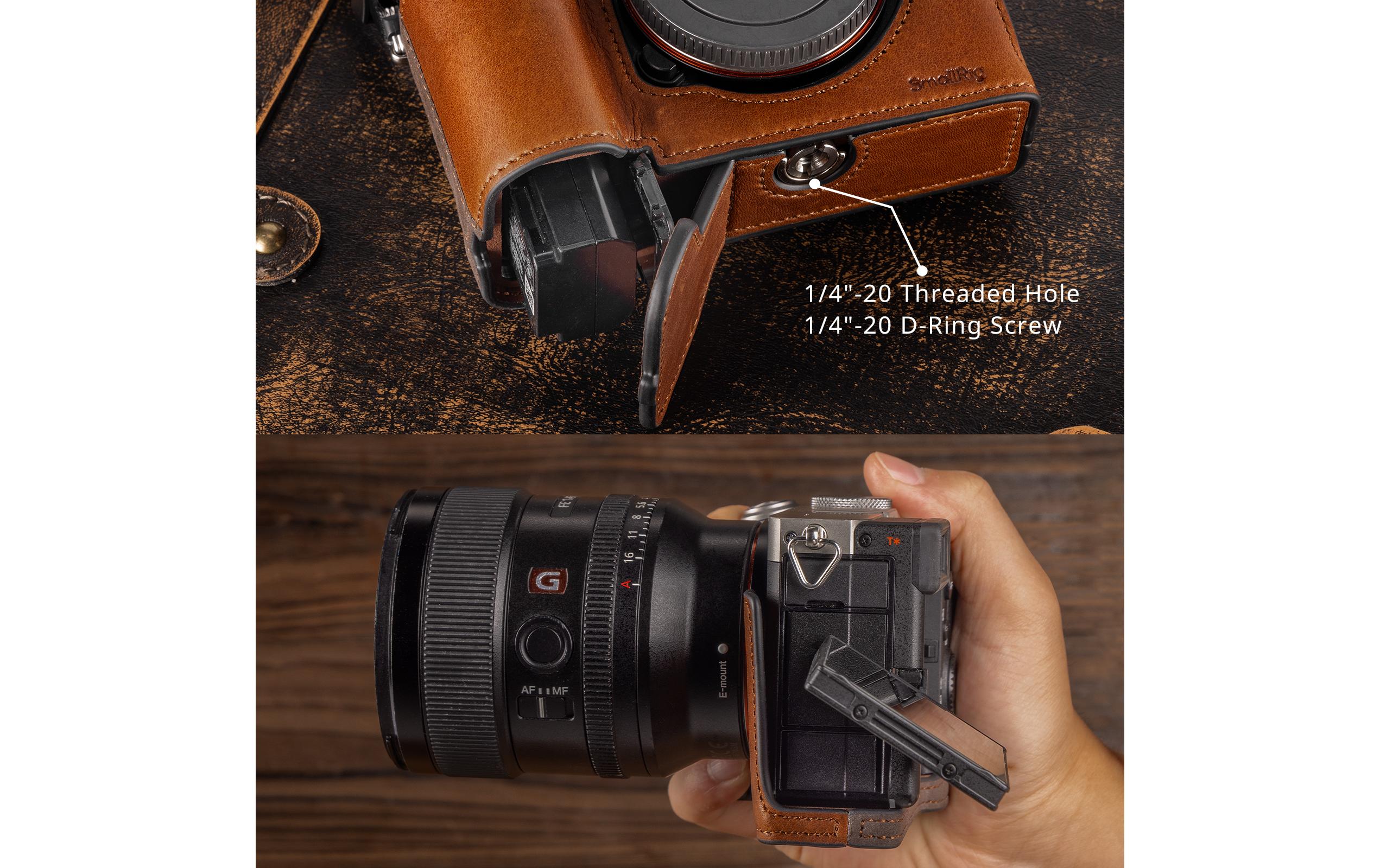 Ledertaschen-Set für Sony Alpha 7C II / Alpha 7CRSchützt die Kamera vor Kratzern und Stössen