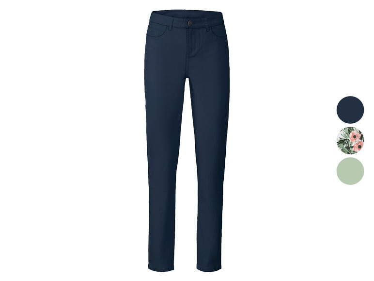 Smalle broek van een katoenmix met hoge taille