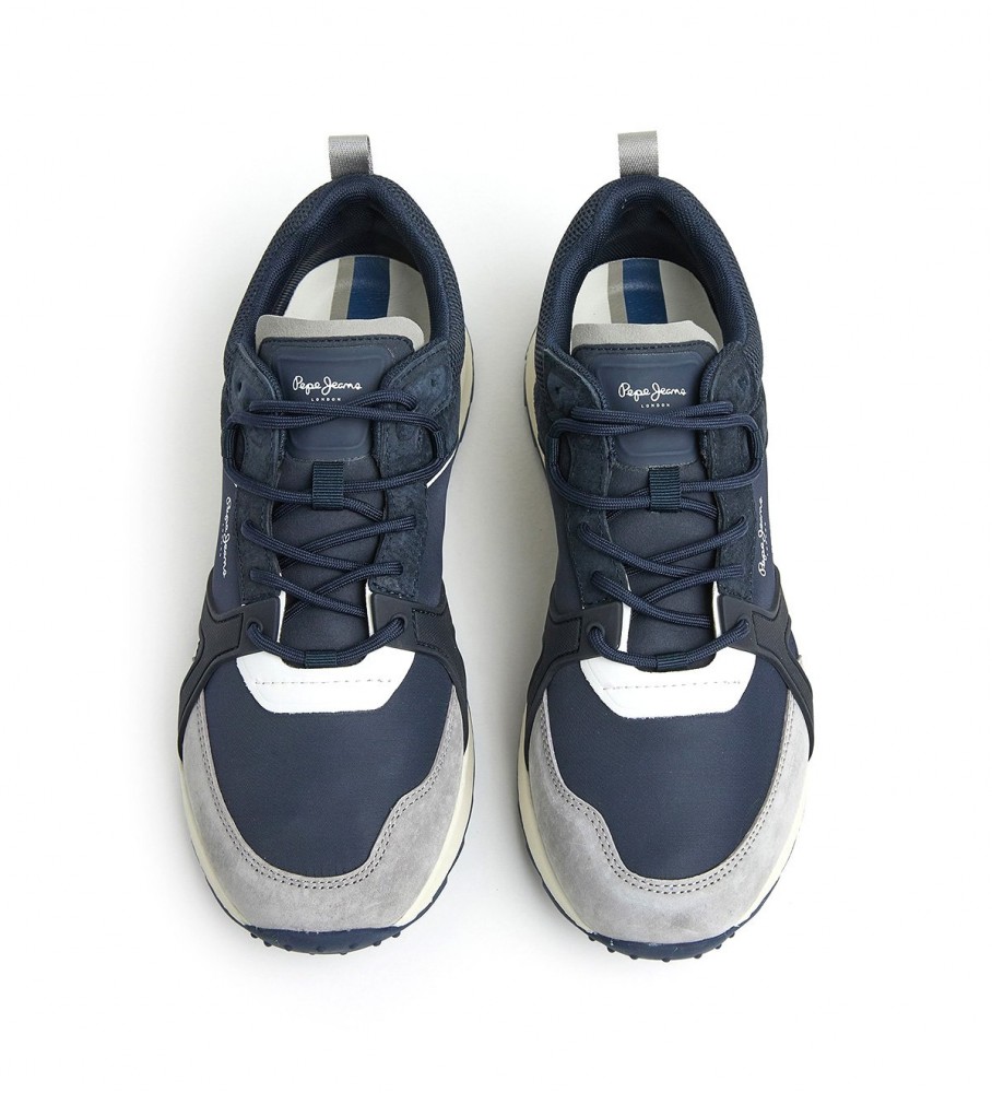 Tênis Pepe Jeans Joy Tech em couro azul-marinho