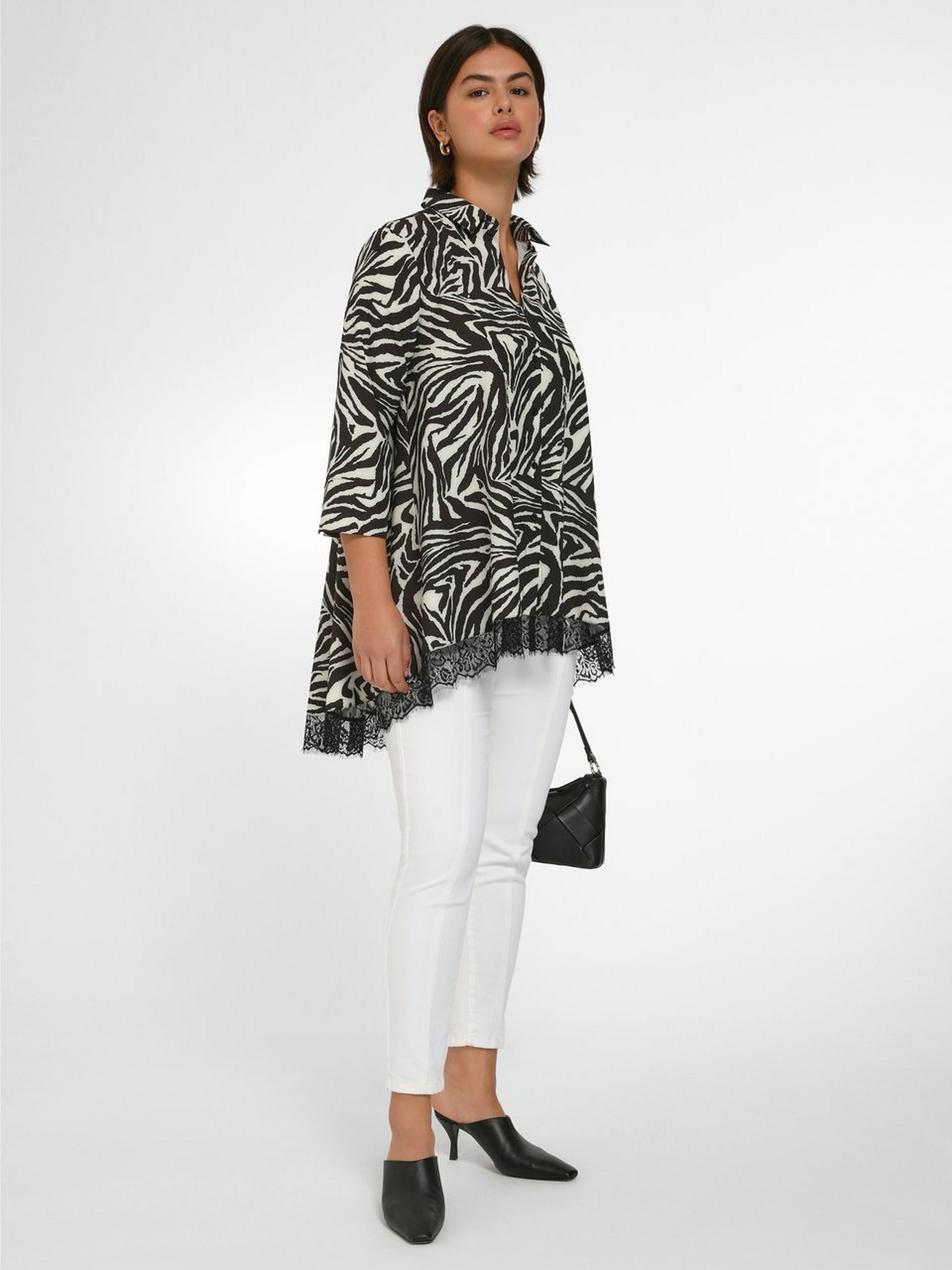 Long-Bluse mit 3/4-Arm
