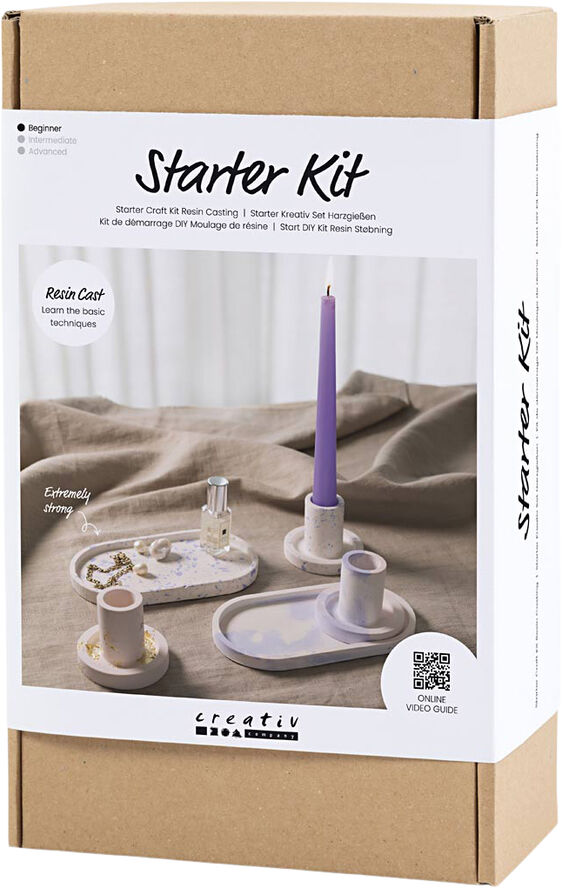 Creativ Company Start DIY Kit Resin Støbning, 3 lysestager og 2 fade