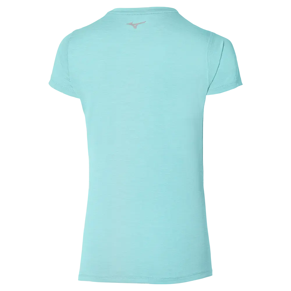 Mizuno Impulse Core Hardloopshirt Korte Mouwen Lichtblauw Dames