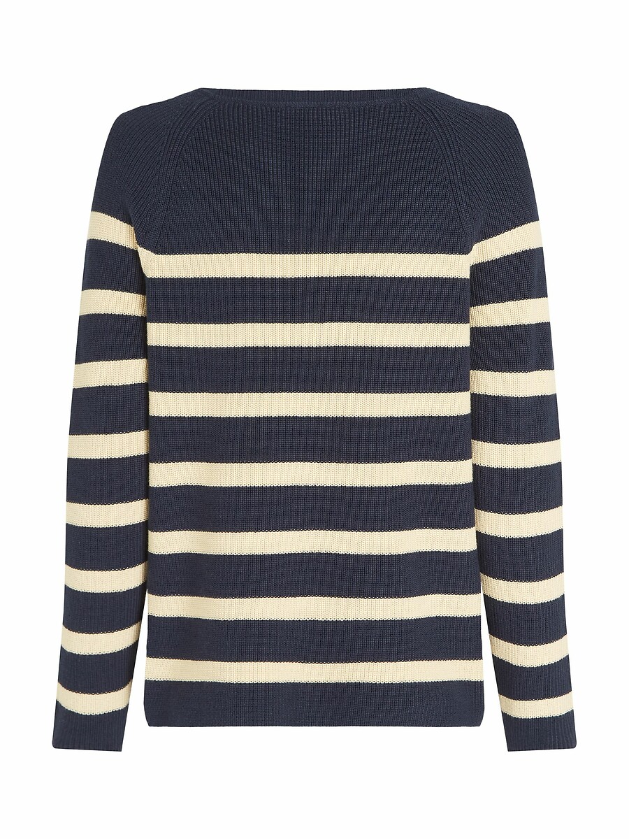 TOMMY HILFIGER<br>Suéter azul-marinho com mangas compridas e gola redonda