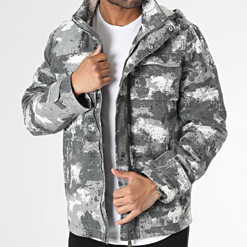 Veste Zippée Gris Camouflage