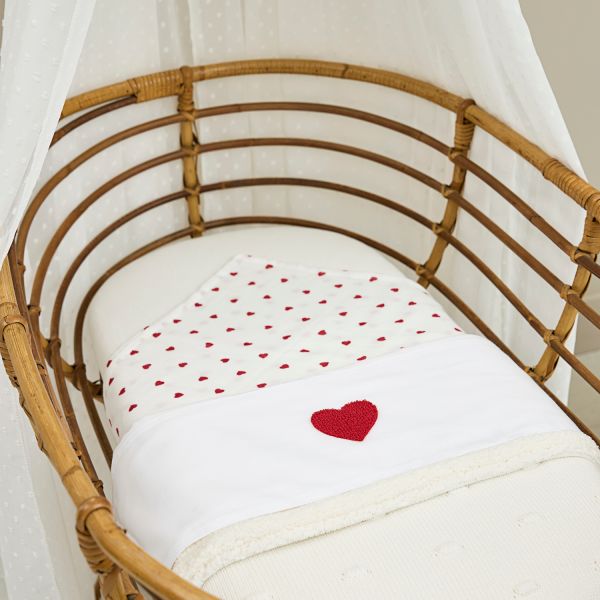 Meyco Sweet Heart Wieglaken - 75 x 100 cm - Red