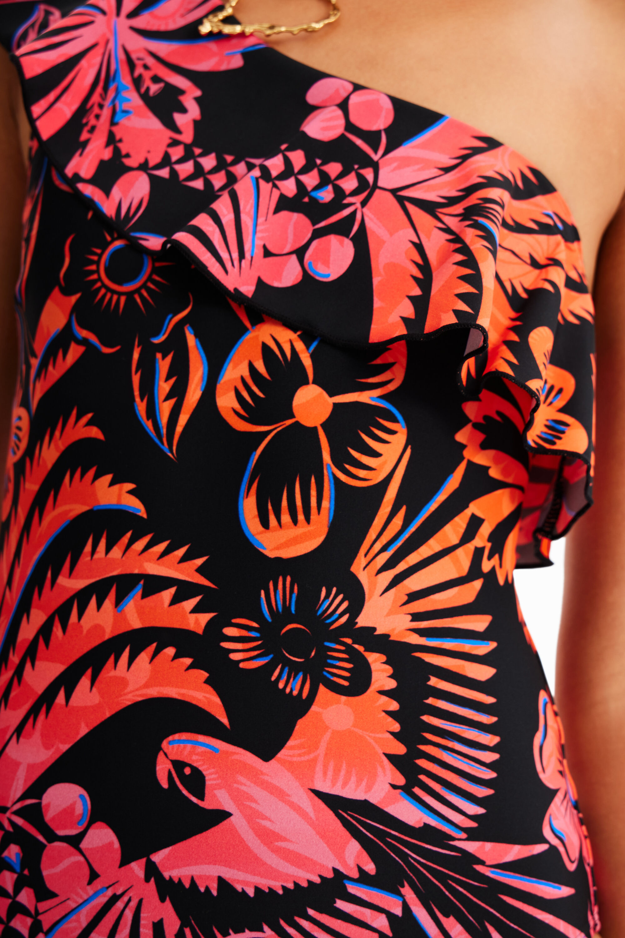 Maillot de bain asymétrique volant