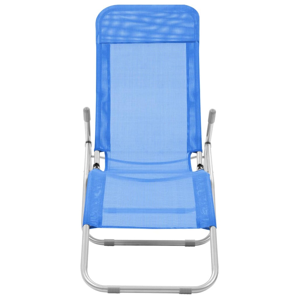Lot de deux chaises longues pliables bleu