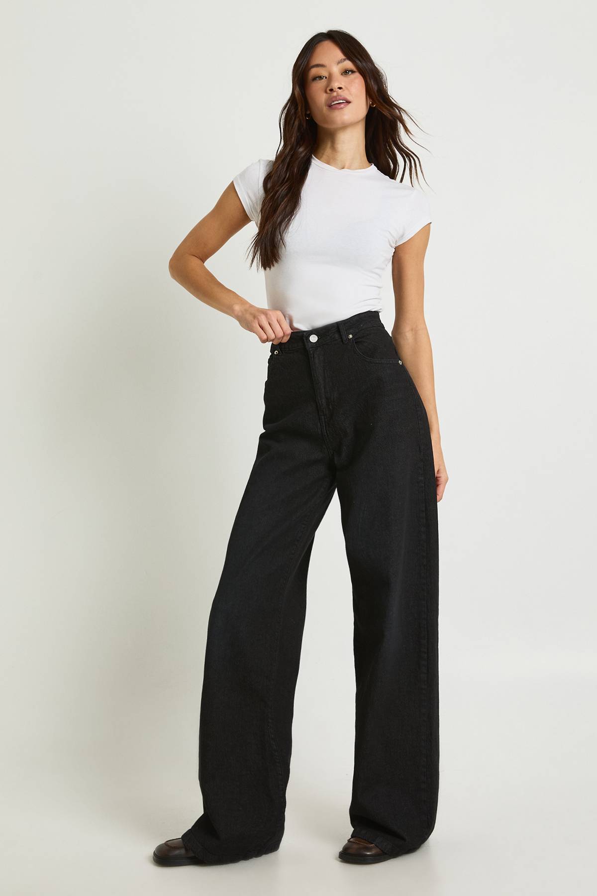 boohoo Jean basique pour personnes de grande taille à jambe large