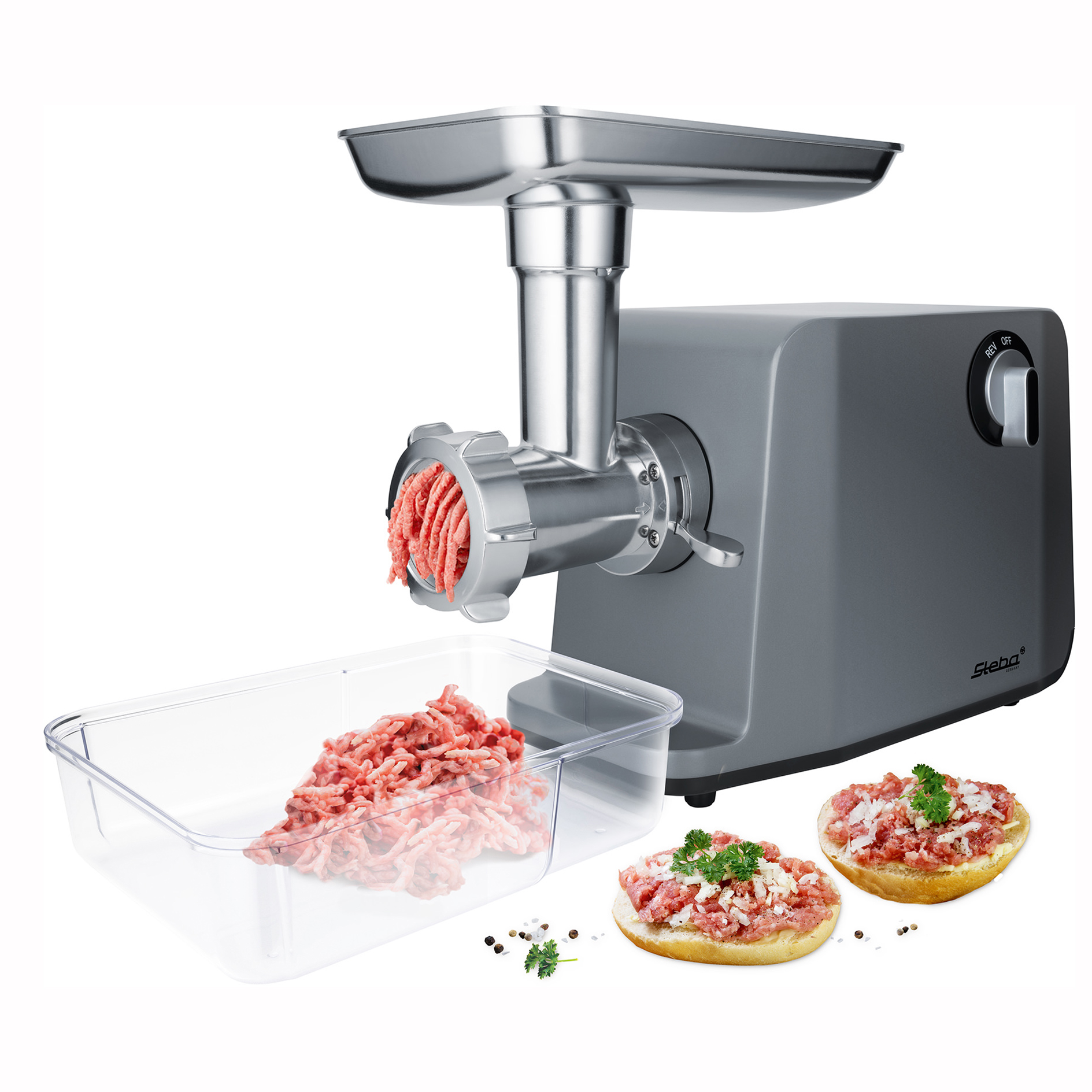 STEBA Fleischwolf - Edelstahl - 1200 Watt - 2 Leistungsstufen