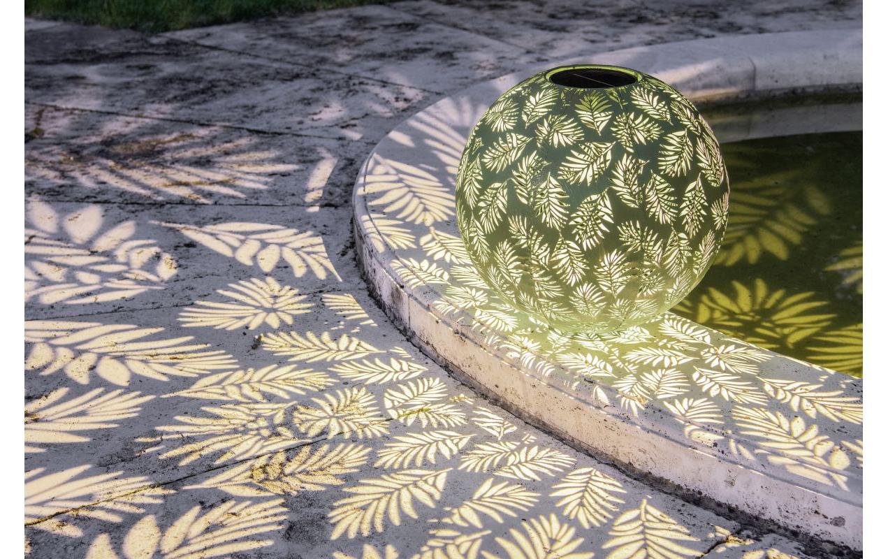 Laterne Solar Antic Ball Bamboo, Ø 30 cm, GrünSolarleuchte zum Aufstellen