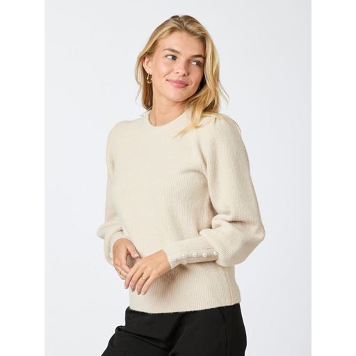 Neo Noir Angie Knit Striktrøje, Ivory, 40