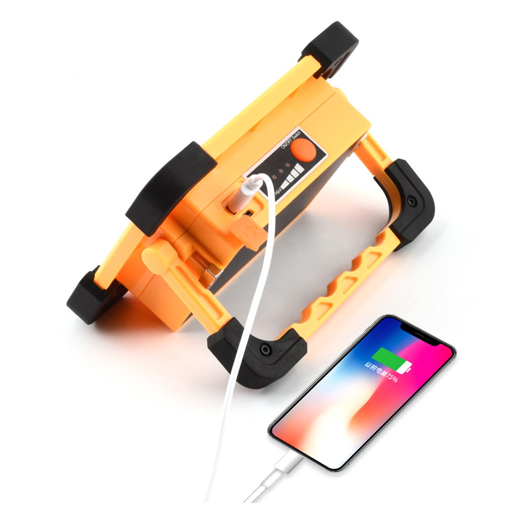 (500 Lumen) Solar Camping Licht Arbeitsleuchte mit 60-LED's und Magnet Halterung   USB Powerbank (6600mAh) - Orange
