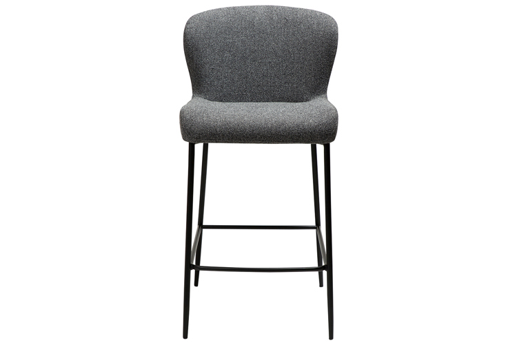 Glam counterstol Til kjøkkenøy eller lave barbord. Tekstil Bouclé Pebble Grå med sorte ben