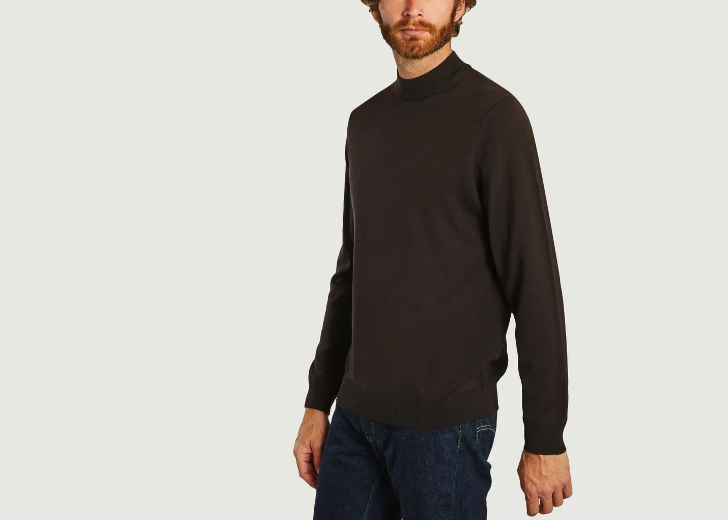 Pull col cheminée en laine mérinos Martin NN07